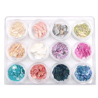 Set xà cừ vân gỗ 12 ô dùng khảm trang trí móng