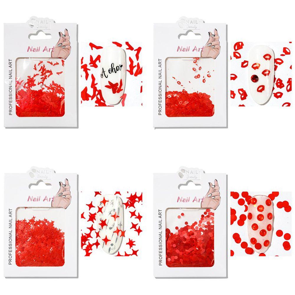 OCEANMAP Hộp Kim Tuyến Hình Lá Phong / Trăng / Trái Tim / Ngôi Sao Trang Trí Móng Nghệ Thuật