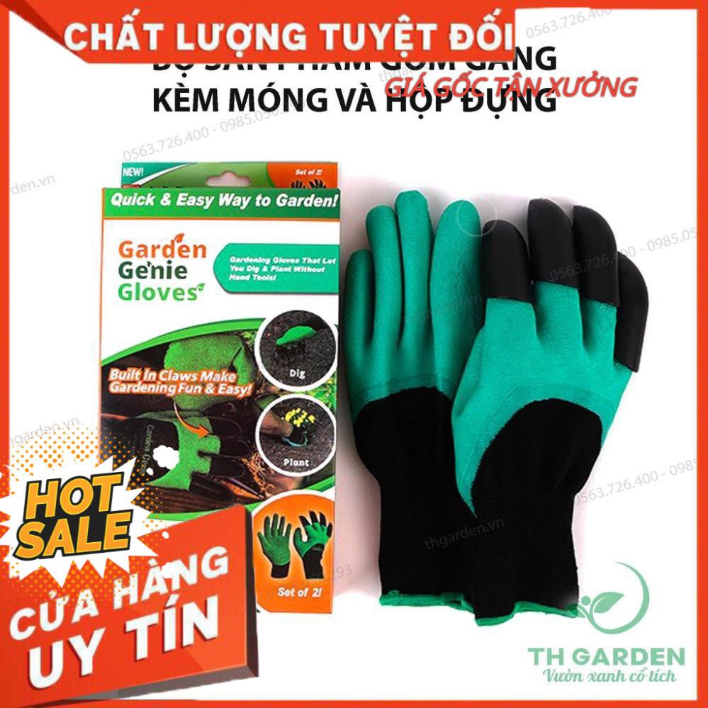 Găng tay làm vườn có móng chuyên dụng dễ dàng đào xới đất chất liệu latex chống thấm nước