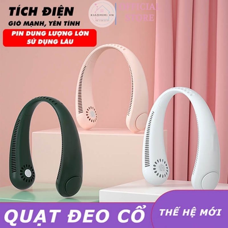 Quạt tích điện mini đeo cổ cổng USB không cánh tiện lợi kiểu dáng thể thao 3 tốc độ sử dụng trong 10H XIAOMIMI D5.029.XA