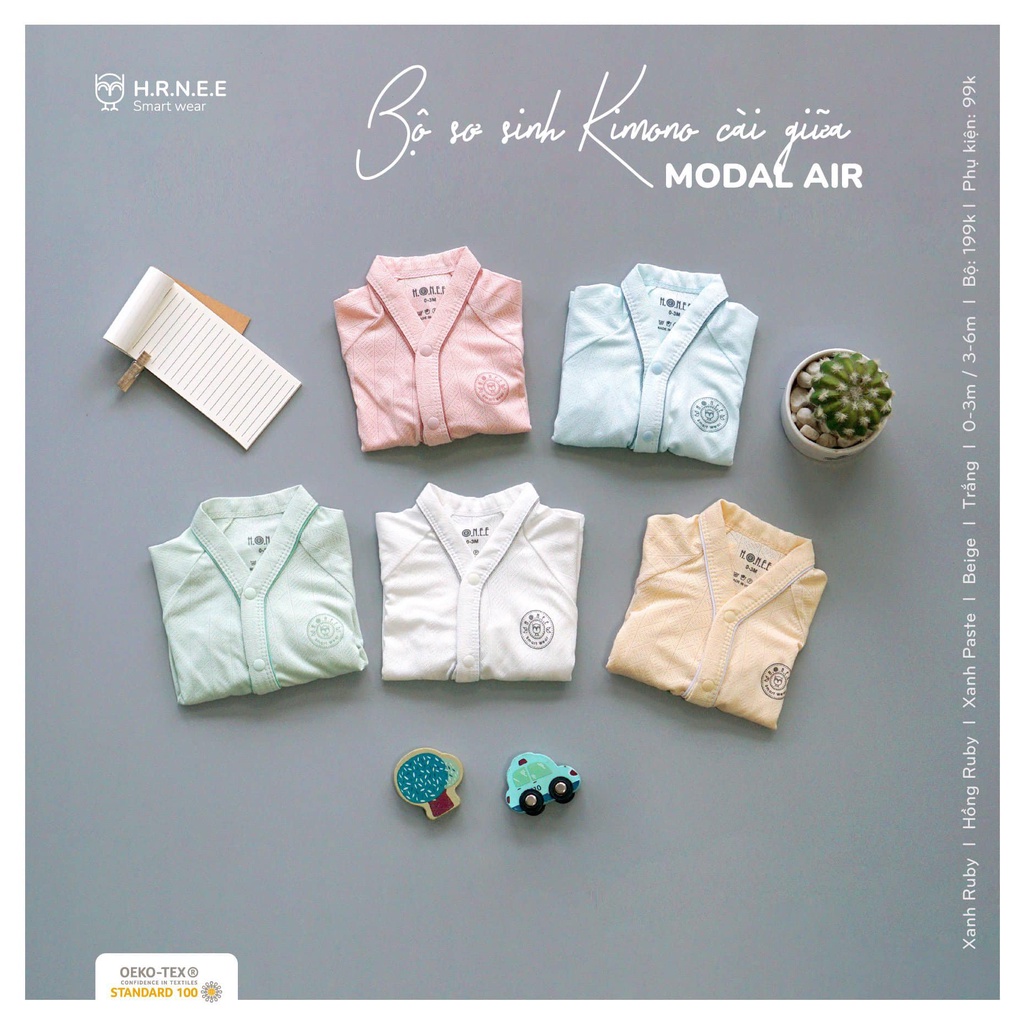 Bộ sơ sinh cài giữa Modal Air HRNEE