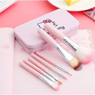 Bộ cọ trang điểm 7in1 Hello Kitty dễ thương Màu đen Sena Beauty