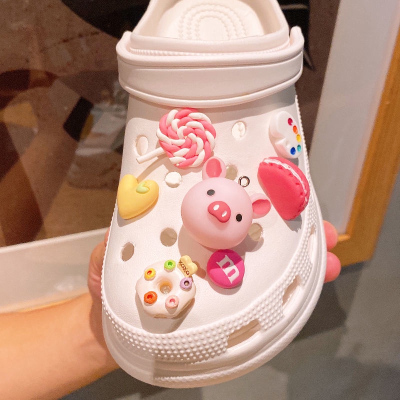 Phụ Kiện Khóa Trang Trí Giày Crocs Hình Chú Heo Hồng Dễ Thương Diy