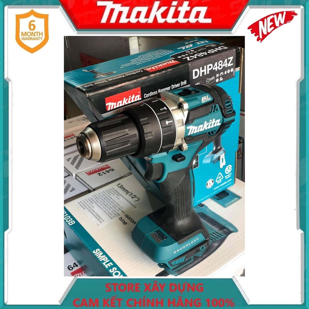 MÁY KHOAN BÚA VẶN VÍT DÙNG PIN 18V (40/ 23 N.M) MAKITA DHP484Z- HÀNG CHÍNH HÃNG