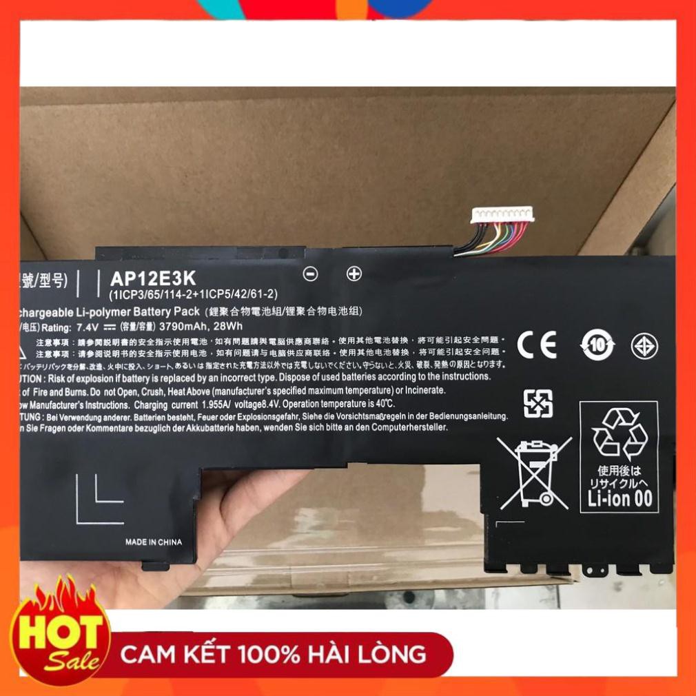 [Mã 273ELHA100K0 hoàn 7% đơn 500K]  HÀNG ZIN  Pin(Battery) Acer Aspire S7 191 Ultrabook 11 AP12E3K Original