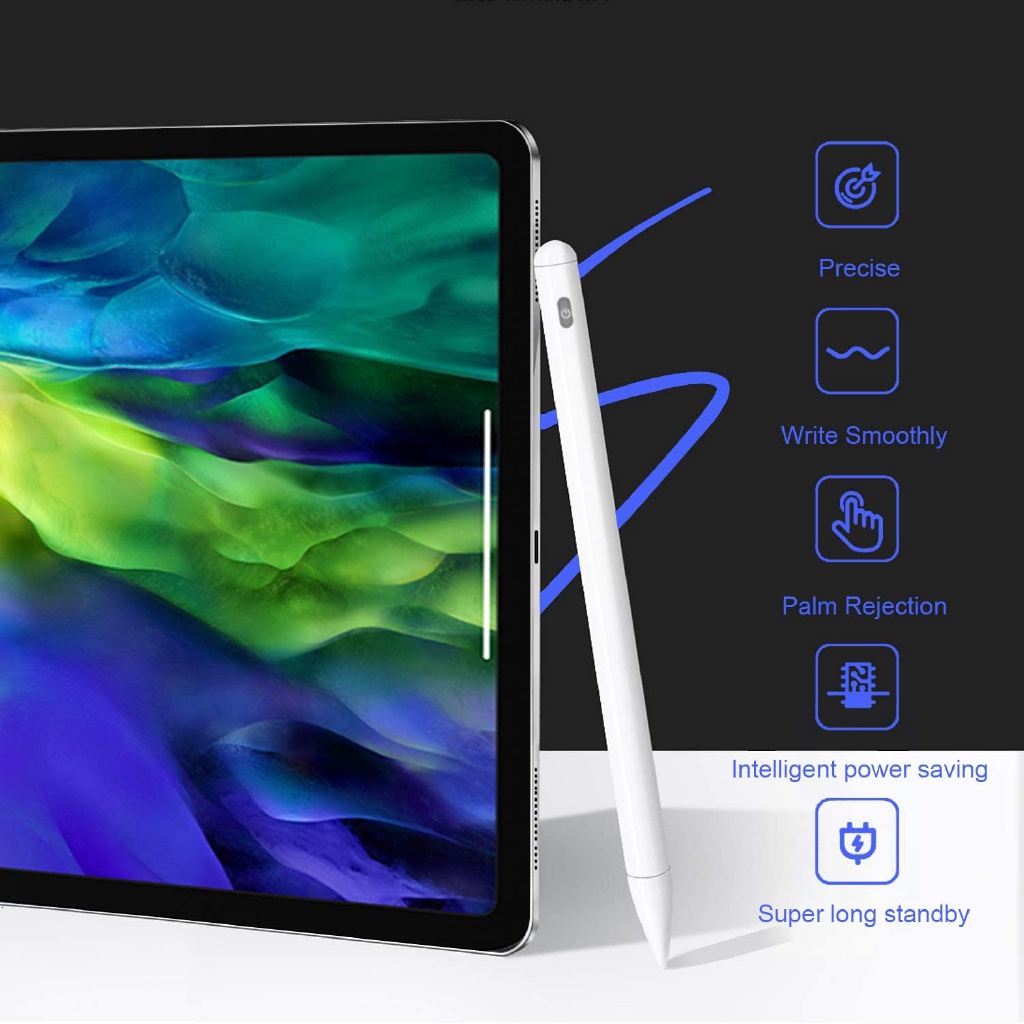Bút cảm ứng Stylus Pen Gen 11 - Chức năng chống chạm màn hình, vẽ nét nghiêng, thân bút từ tính tương thích với iPad