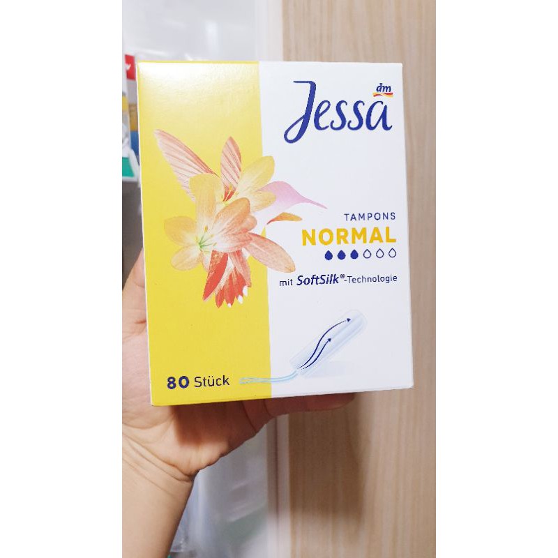 Băng vệ sinh tampon Jessa 3 giọt normal hộp 80 chiếc hàng Đức