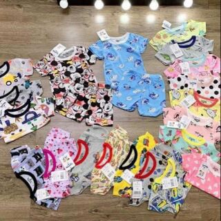 Combo's 5 bộ cotton luoi thông hơi bé trai và bé gái