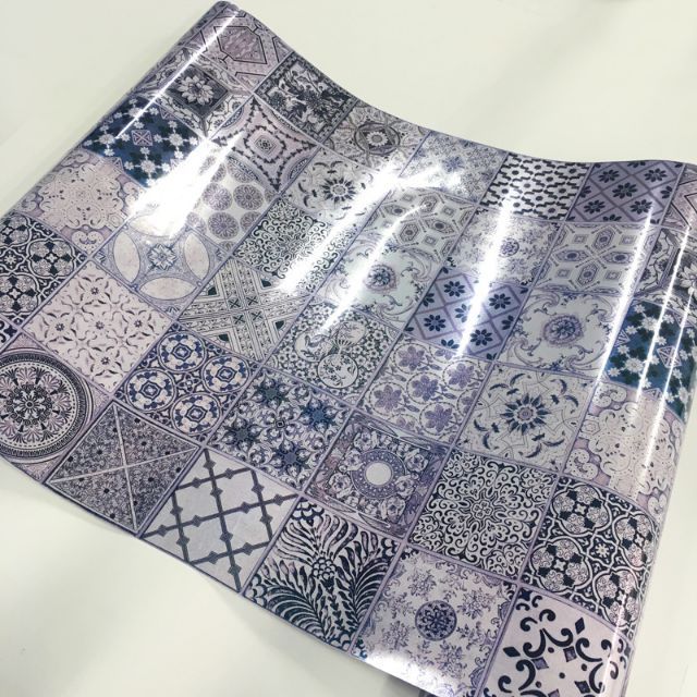 Cuộn 5m Giấy cách nhiệt chống  nóng hoa văn xám khổ rộng 60cm