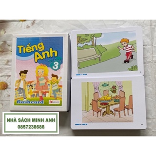 FLASHCARD TIẾNG ANH LỚP 3 (154 thẻ A5-  thiết kế hai mặt- ép plastics bền đẹp)