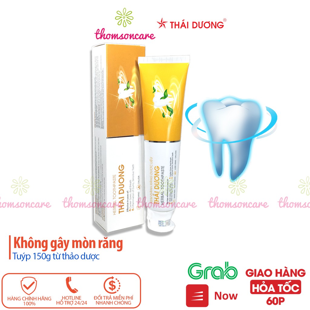 Kem đánh răng dược liệu Thái dương từ thảo dược tuýp 150g có Nano bạc, giảm hôi miệng, nhiệt miệng