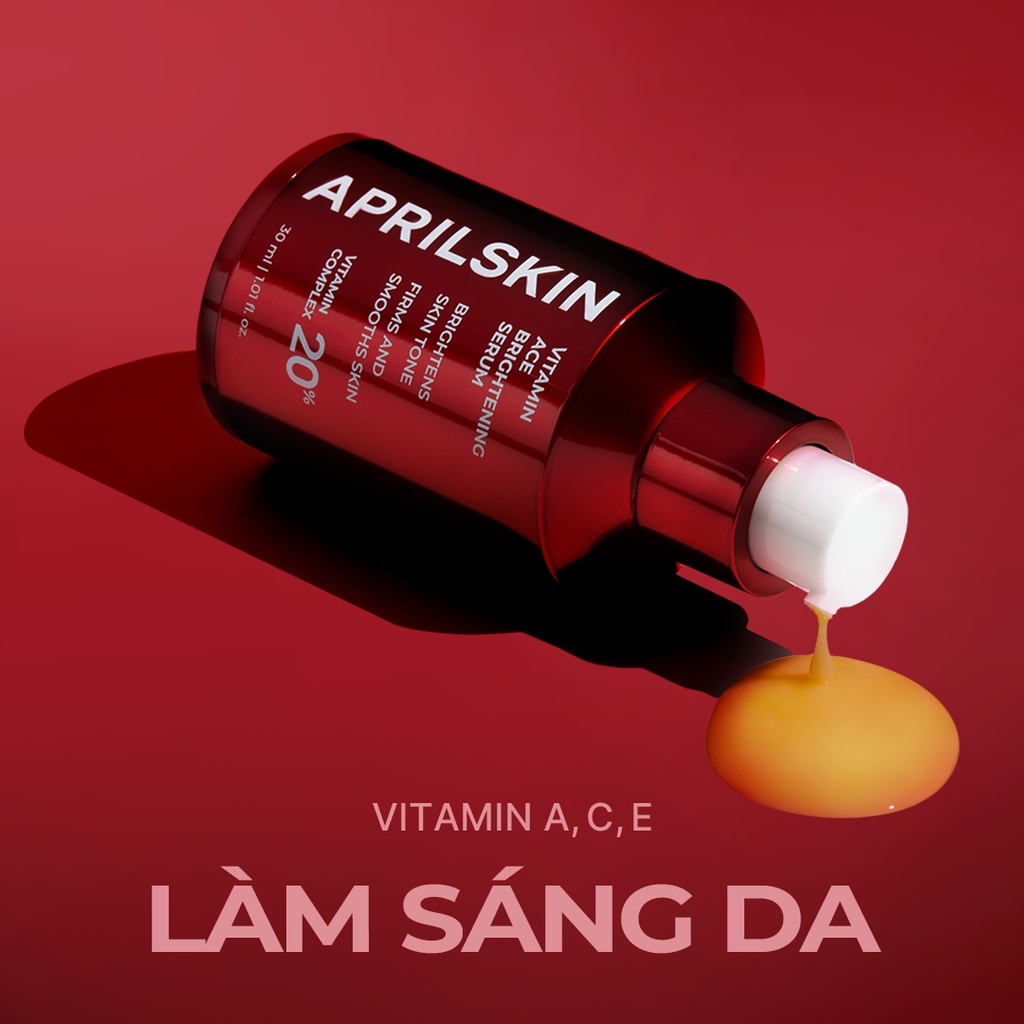 (Chai Full &amp; mẫu dừng thử ) Tinh Chất Dưỡng Sáng Da Chống Lão Hoá Aprilskin Vitamin ACE Brightening Serum