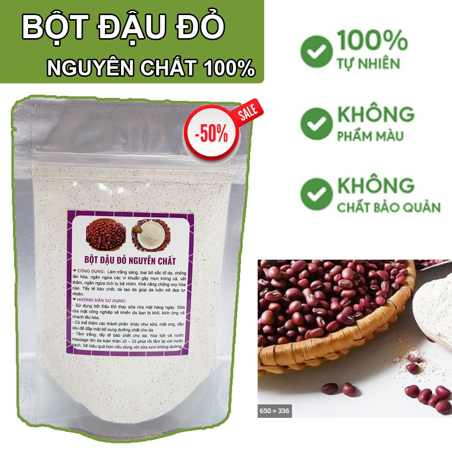 Bột Đậu Đỏ Nguyên Chất Đắp Mặt Tắm Trắng Da 100g