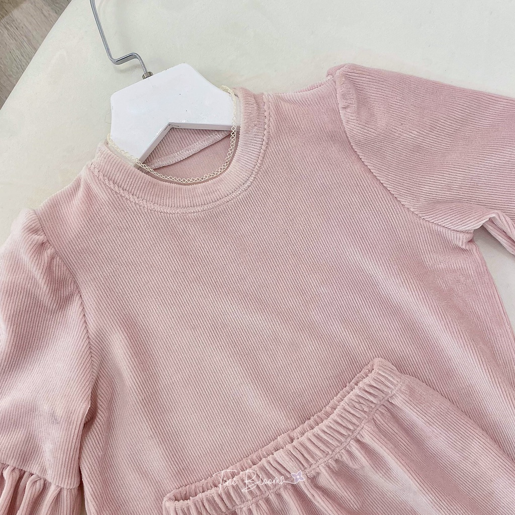 Bộ nhung cho bé tay bồng cho bé gái từ 1-10 tuổi Tini Blooms B02