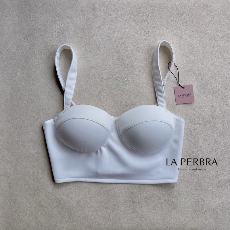 [Mã FAMARAL1 giảm 10K đơn 50K] Áo croptop thun vai lụa có mút LA PERBRA (B07) | BigBuy360 - bigbuy360.vn