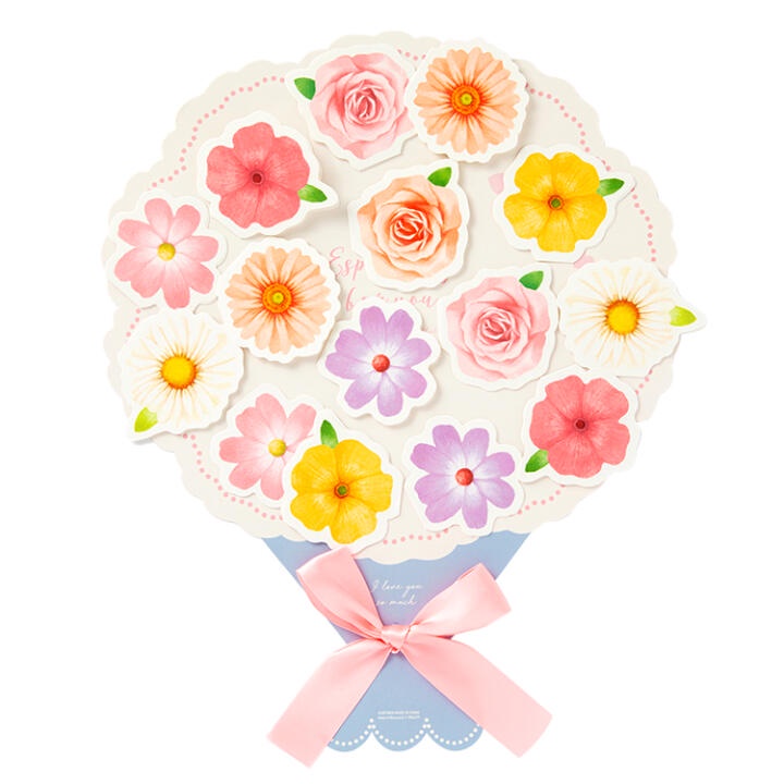 Thiệp ARTBOX Hàn Quốc Hình Bó Hoa Màu Hồng