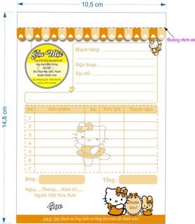 5 quyển Hoá đơn bán hàng kitty 2 liên