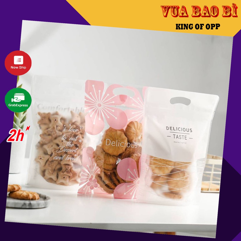 Túi zip đựng bánh, đóng gói nướng bánh quy, kẹo hạnh nhân, nhiều mẫu - VUA BAO BÌ