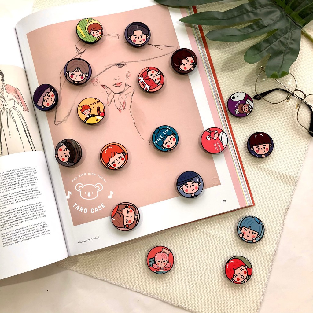 Giá đỡ chống lưng điện thoại ⚡ 𝐅𝐑𝐄𝐄𝐒𝐇𝐈𝐏 ⚡ Popsockets smiley family phong cách hoạt hình dễ thương.