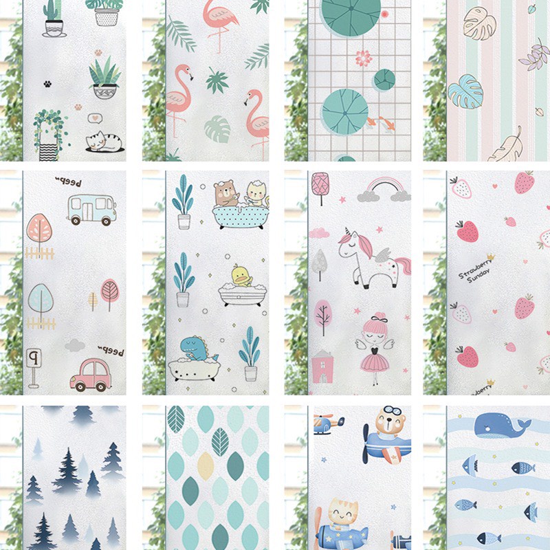 Decal 1m dán kính mờ khổ rộng 45cm ( có sẵn keo ) - MẪU HIỆN ĐẠI CC034