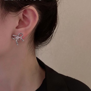 Khuyên Tai Hình Bông Hoa Đính Nơ Phong Cách Hàn Quốc Thời Trang Cho Nữ