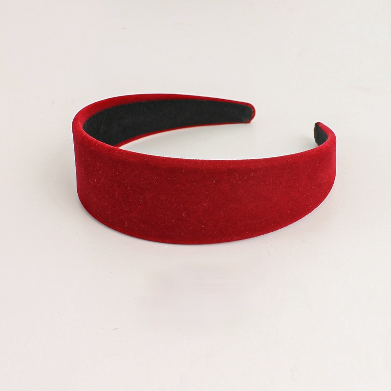 Dây buộc tóc/băng đô cài tóc bằng vải nhung mềm mại màu trơn phong cách vintage dành cho nữ