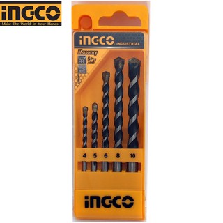 Bộ 5 mũi khoan bê tông đuôi trơn hiệu Ingco-AKD3051