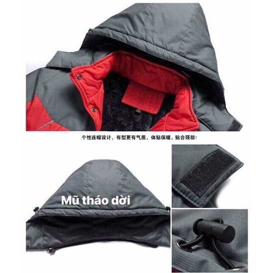 Áo gió lót lông nỉ siêu ấm, chống thấm nước, áo khoác nam nữ 3 lớp