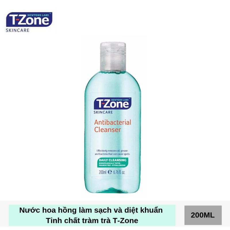 [CHÍNH HÃNG] Nước Hoa Hồng Cho Da Dầu Mụn T-Zone Antibacterial Cleanser 200ml