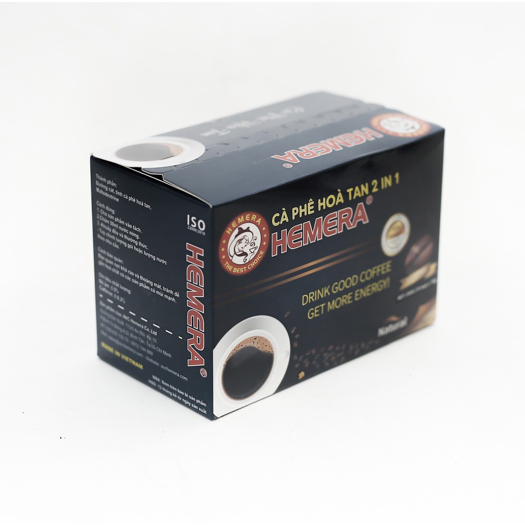 CÀ PHÊ HOÀ TAN ĐEN 2IN1 HEMERA (INSTANT COFFEE 2IN1) | BigBuy360 - bigbuy360.vn
