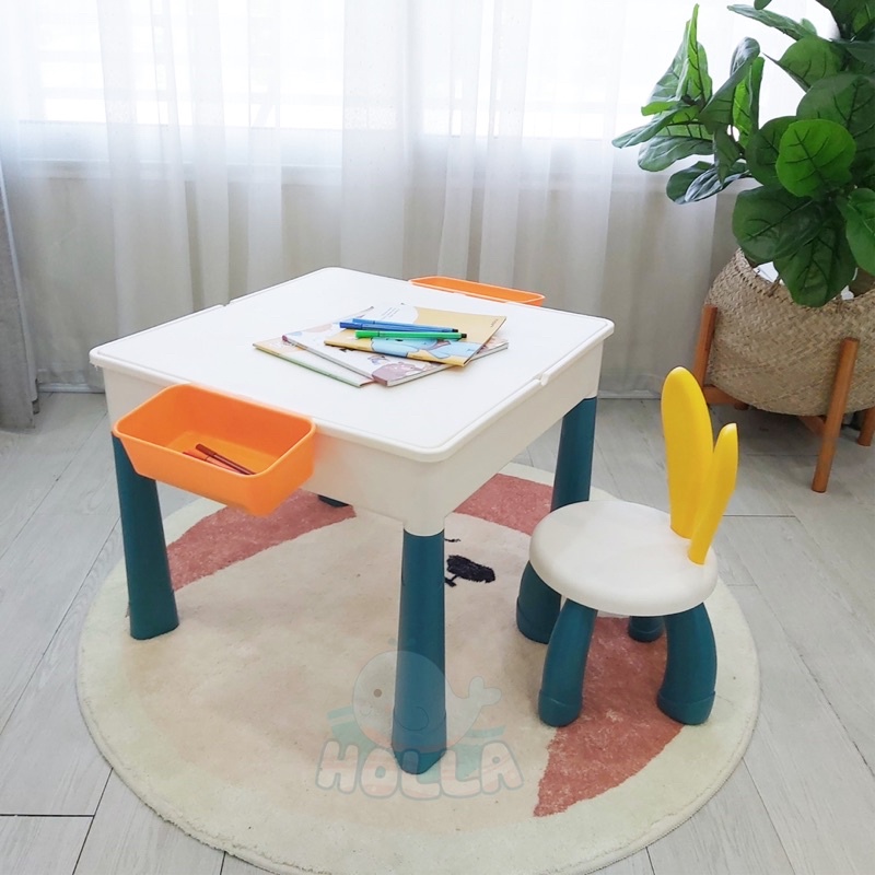 Combo:Bàn + ghế + 30 miếng lego cho bé yêu chính hãng HOLLA