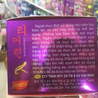 kem lee young mụn trắng da mờ thâm hũ tím 15g
