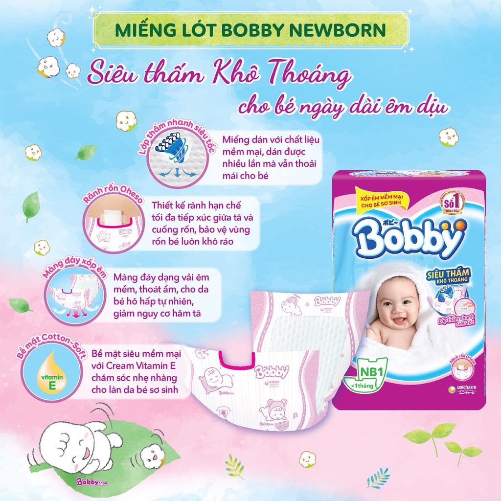 Miếng Lót Sơ Sinh BOBBY NEWBORN 1 / NEWBORN 2