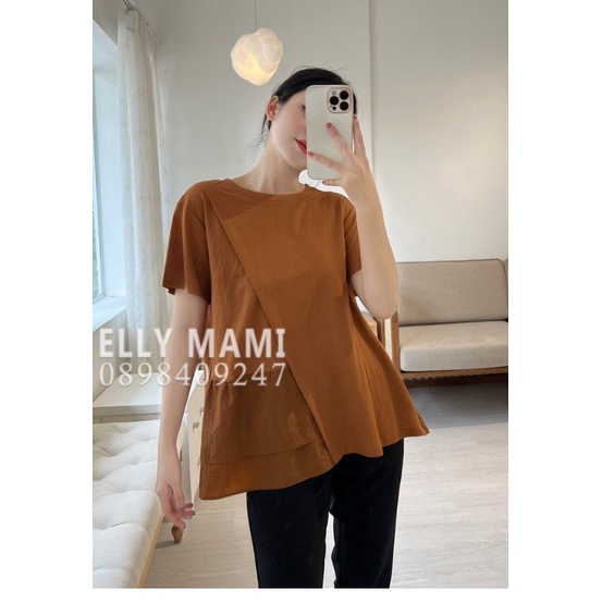 Áo Bầu  Đũi pha coton vạt chéo Ly Thiết Kế Cao Cấp ( Kèm Ảnh Thật )