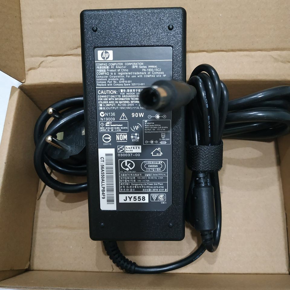 [RẺ VÔ ĐỊCH] - Sạc Laptop HP 19V - 4.74A chân kim to HP 8460 8470 8560P 8570P (Adapter HP 90w tròn to)