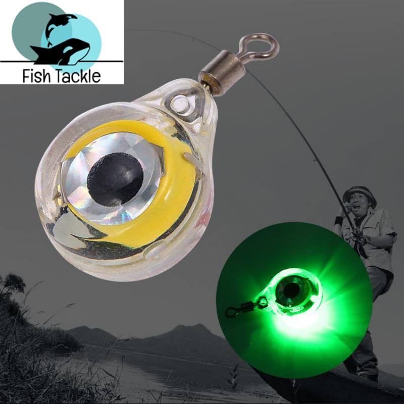 Mồi Câu Cá Giả Hình Mắt Mực Gắn Đèn LED Phát Sáng