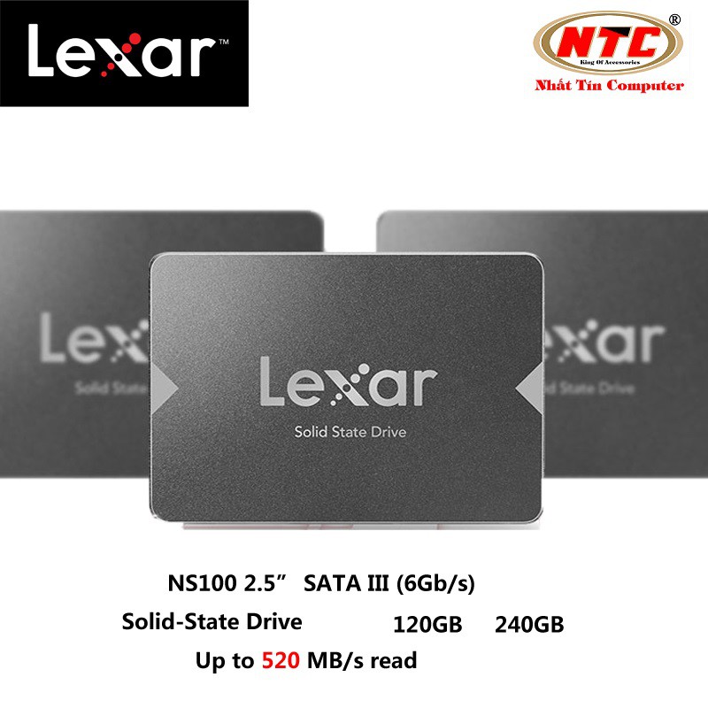 [Mã ELCLXU8 hoàn 8% xu đơn 500K] Ổ cứng SSD Lexar NS100 128GB 2.5-Inch SATA III R520MB/s W400MB/s (Xám) | WebRaoVat - webraovat.net.vn