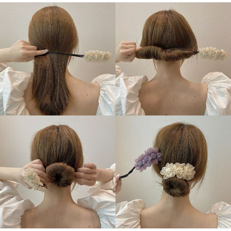 Thanh búi tóc hình hoa sang chảnh - thanh cuốn tóc phong cách Hàn Quốc
