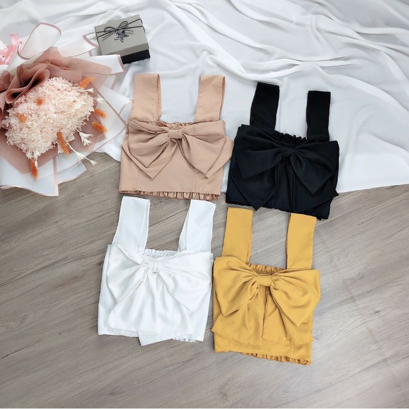Sĩ- áo 2 dây bản lớn nhún lưng nơ ngực to
