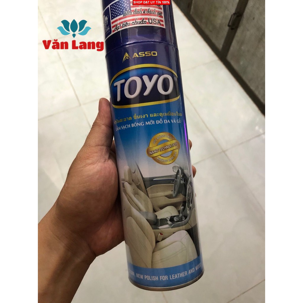 Chai xịt bóng Toyo Thái Lan 500ml, bình xịt bóng da, gỗ, nội thất ô tô - Chính Hãng