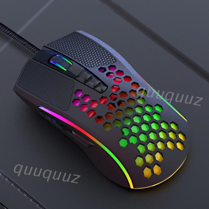 Chuột chơi game 8 nút có dây thiết kế vỏ tổ ong màu rgb độc đáo