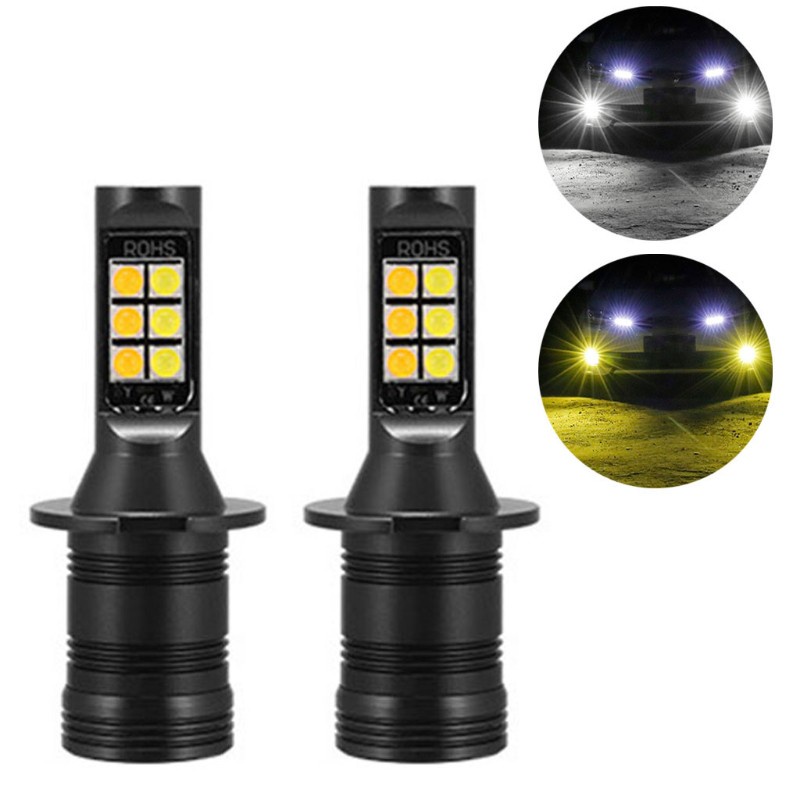 Set 2 Bóng Đèn Led Sương Mù Hai Màu H1 H3 880 881 Cho Xe Hơi