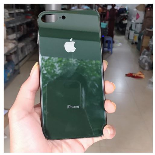 Ốp Lưng Điện Thoại Iphone 7 Plus/ 8 Plus Kính Cường Lực Viền Dẻo Cùng Màu với lưng máy