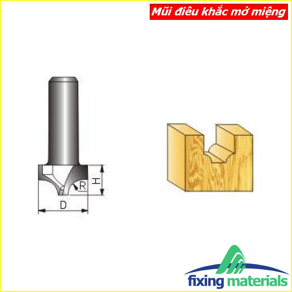Mũi điêu khắc gỗ mở miệng
