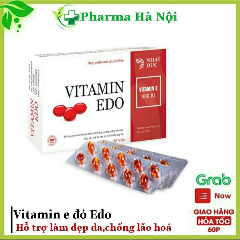 Vitamin E đỏ 400iu, vitamin Edo Nhật Đức hộp 30 viên