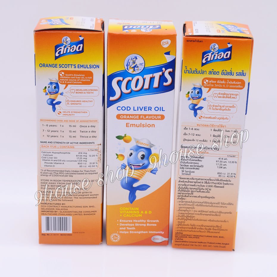 01 Chai Siro Ăn Ngon SCOTT'S Thái Lan 200ml - Hương Cam