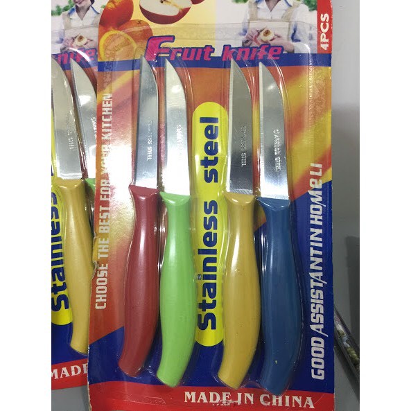 [Sỉ] Sale 50% BB 4 DAO CẮT GỌT TỈA TRÁI CÂY - Vỉ 4 DAO GỌT HOA QUẢ CHO NHÀ BẾP Tiện Lợi