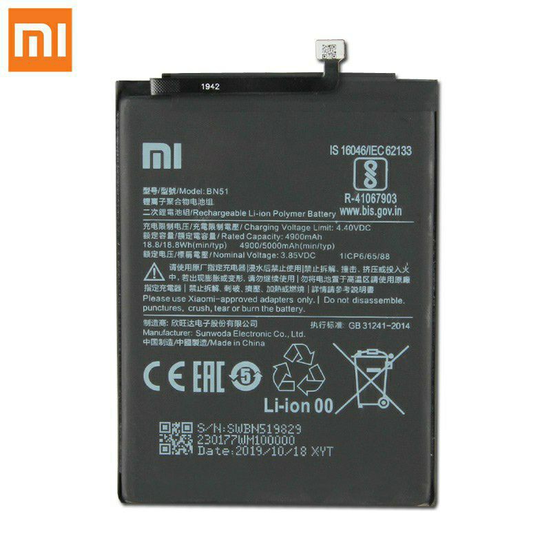 Pin xịn Xiaomi BN51 Cho Xiaomi Redmi 8/ Redmi 8A  dung lượng 5000mAh Zin Máy - Bảo hành 6 tháng