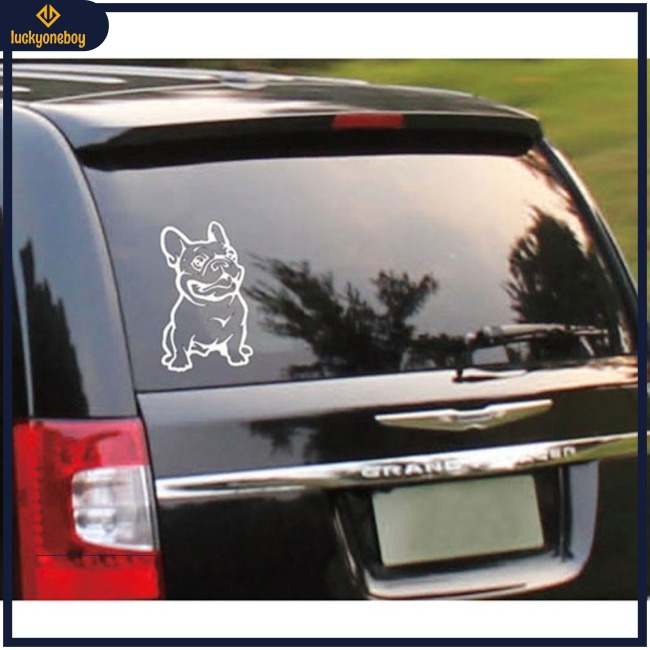 Miếng Dán Trang Trí Xe Hơi Hình Chó Bull Pháp Thời Trang