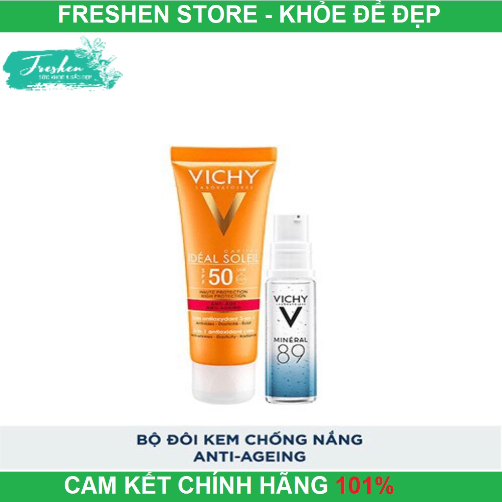 ✅ (CHÍNH HÃNG) Bộ kem chống nắng bảo vệ và giúp giảm các dấu hiệu lão hóa Vichy